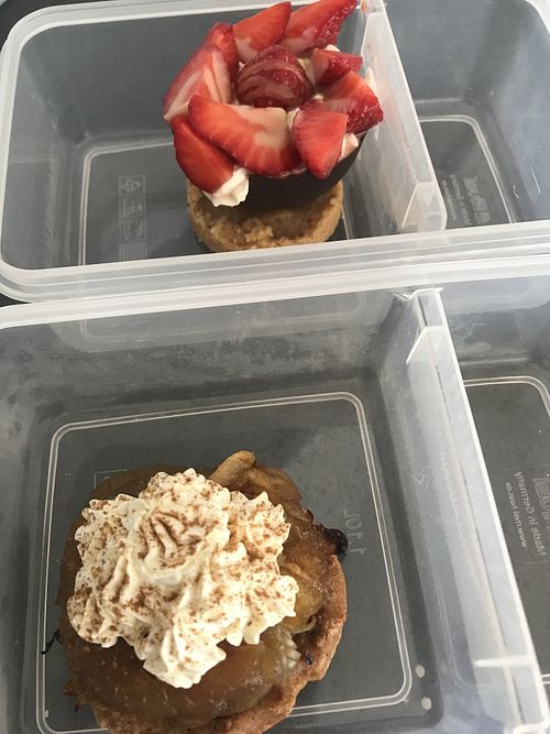 Strawberry caramel trifle and apple caramel trifle  at Café Pfusch in Leipzig