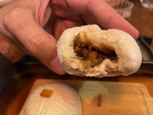 Steamed veggie bun  at Cloud Pine Tea + Culture in Milwaukie