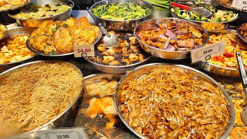 buffet spread - many vegan choices at Su Xing Tang 素興堂 in Central Singapore