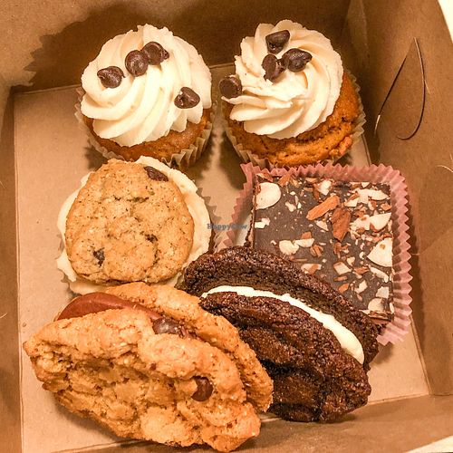 Pumpkin Chocolate cupcake, cookie sandwiches, Brownie at Petunia's Pies and Pastries in Portland