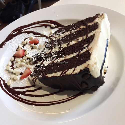 black and white cake at Petunia's Pies and Pastries in Portland