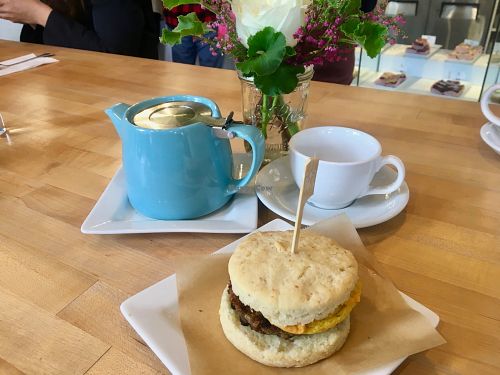 Breakfast biscuit at Petunia's Pies and Pastries in Portland