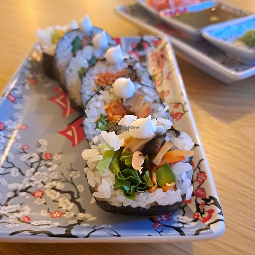 Vegan sushi at Hlodufell Restaurant & Bar in Husavik