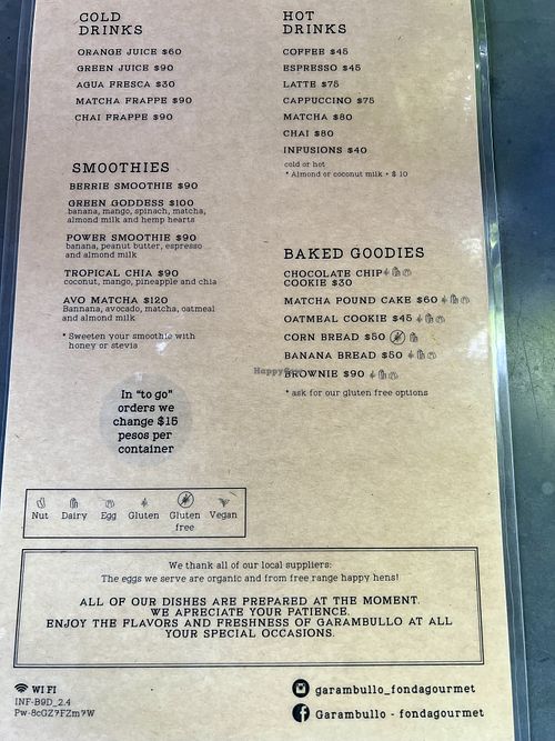 Smoothies available with almond milk, lots of drink options   at Garambullo in San Miguel De Allende