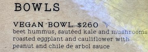 Vegan bowl ingredients   at Garambullo in San Miguel De Allende