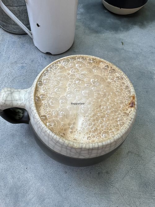 Creamy sweet chai with almond milkk  at Garambullo in San Miguel De Allende