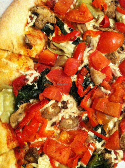 Vegan Veggie Pizza, with Diaya Cheese at The Pizza Cookery in Encino