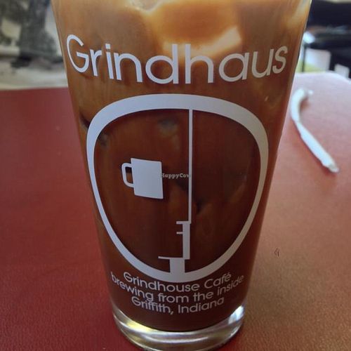 iced soy mocha at Grindhouse Cafe in Griffith