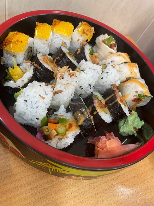 Sushi plate at Vegan Sushi House  in Lisbon