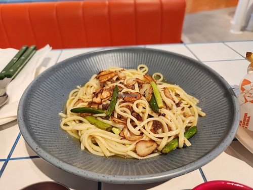 Aglio olio. A bit oily at the end at You Are What You Eat in Seoul