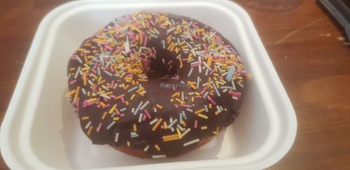 Chocolate sprinkles donut at Kilted Donut in Edinburgh