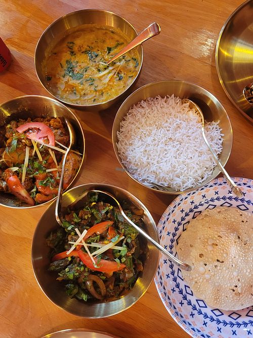 Variety of dishes at Ahaara Veda Indian in Koh Phangan
