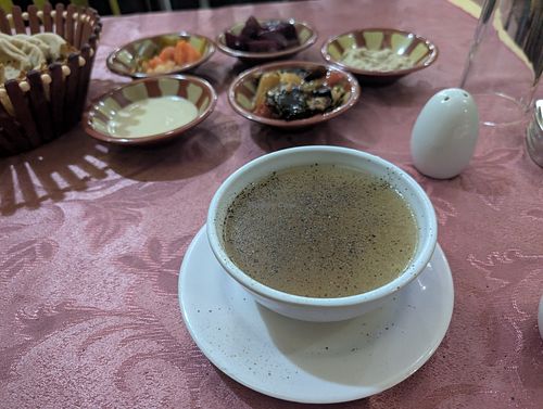 Veggie soup at El Dar Darak - مطعم الدار دارك الهرم in Giza