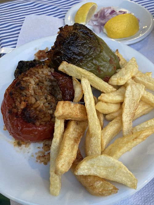Stuffed vegetables   at Taverna O Petros in Poros