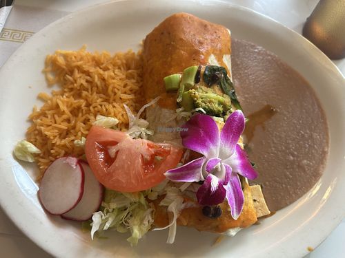 Vegetable burrito “veganized"  at Los Jalapeños in New Paltz