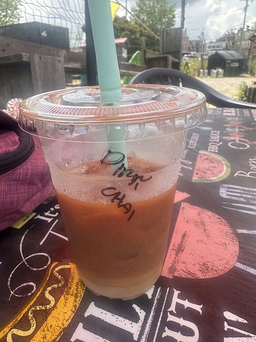 Iced dirty chai   at Downshift Coffee in Belfast