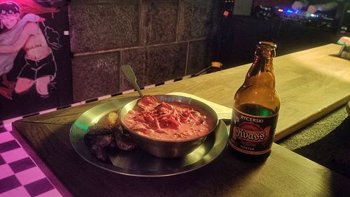 Chaladnik with potatoes and kvass at Karma Crew in Warsaw