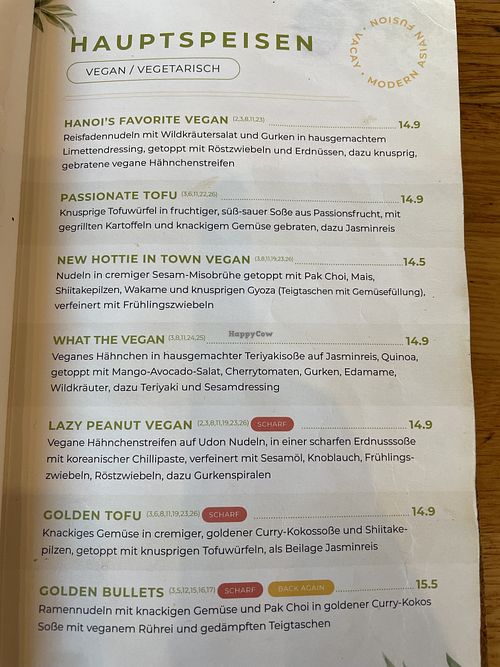 Menu  at Vacay in Leipzig