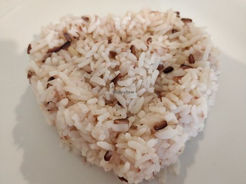 Loving hut rice with a heart at Loving Hut - Saraburi in Sara Buri