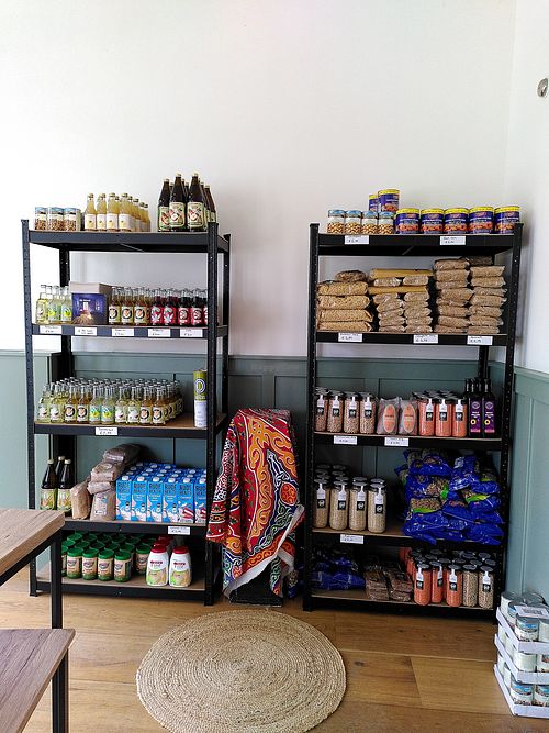 Small selling corner at Abu Amr Koshari  in Amsterdam