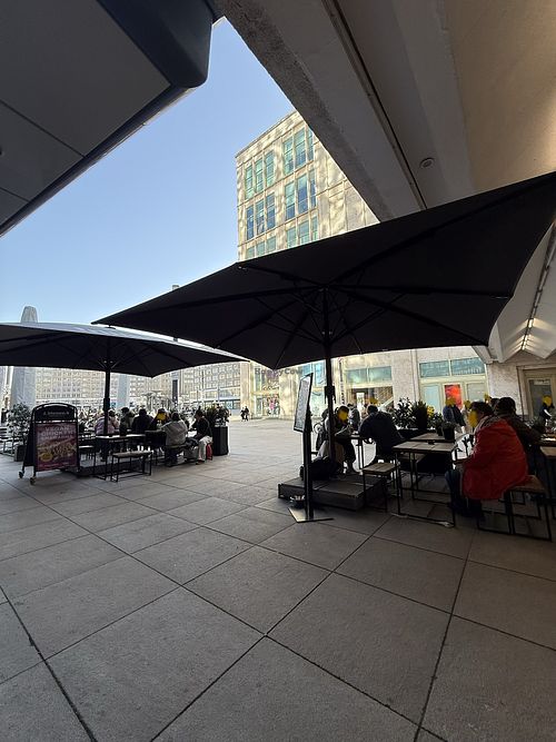 putdoor seating  at Frittenwerk - Alexanderplatz in Berlin