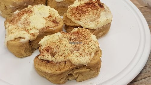 Cinnamon buns at Busy V Bakery  in Bristol