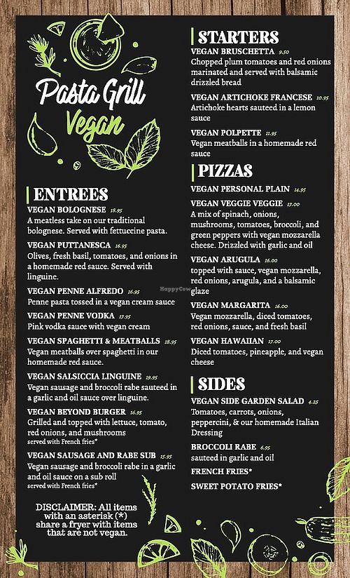 Pasta Grill Mansfield Hackettstown New Jersey Restaurant HappyCow