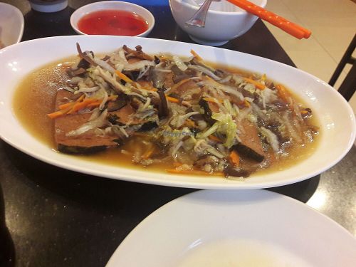 Mock fish (tofu based) fish at Cool Cool in Phnom Penh