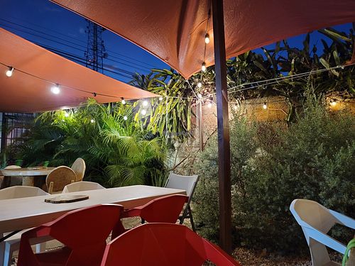 Outside dining area at Good Cocina Alternativa in Liberia