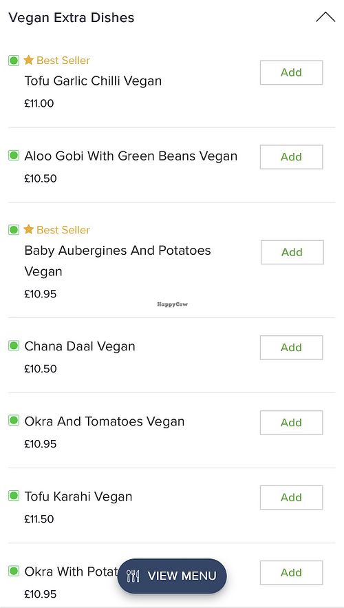 Some of the dishes on the vegan menu   at Koh I Noor  in Largs