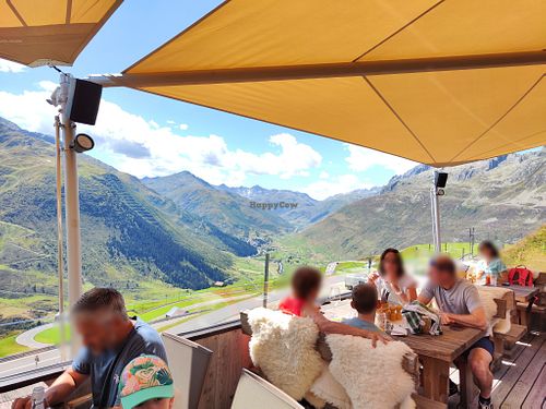 Outdoor seating at Alp-Hittä in Andermatt