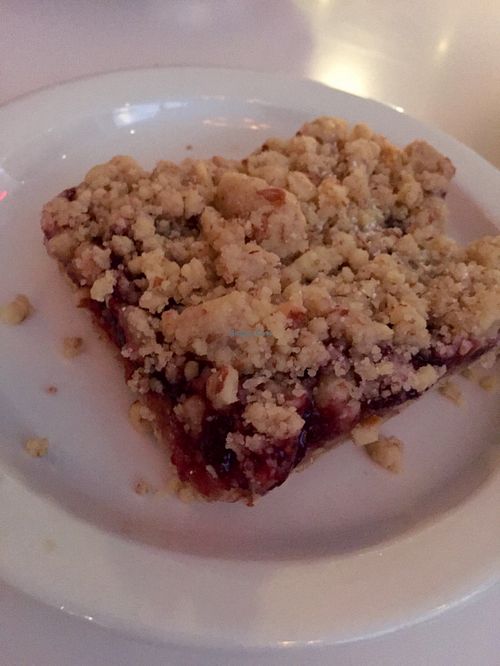 Raspberry jam spelt crumb bar
Enough for 2 at Peacefood Cafe - Downtown in New York City