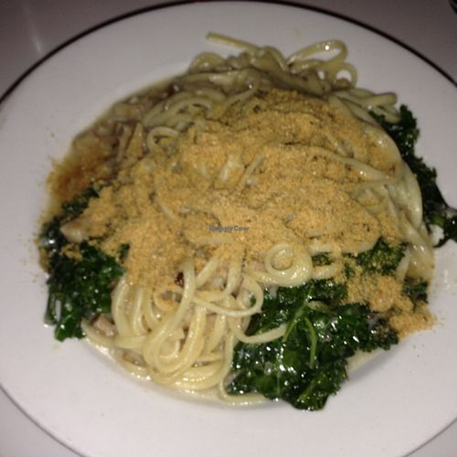 linguine in vegan clam sauce at Peacefood Cafe - Downtown in New York City