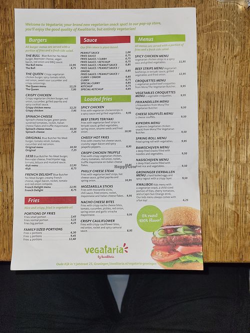 The Menü #1 of 2 at Vegataria in Groningen