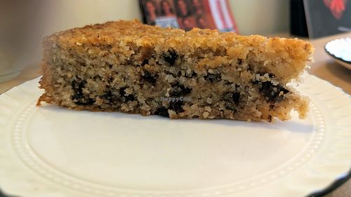Vegan cake at La Clandestina Librería-Café in Cadiz