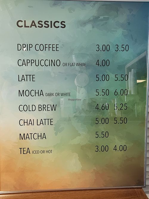 Classics Menu (as of Oct 2025) at Mea Cuppa Coffee Lounge in Charleston