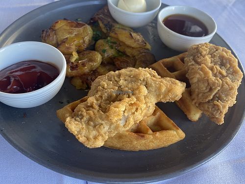 Chicken & Waffles  at Crossroads Kitchen in Los Angeles