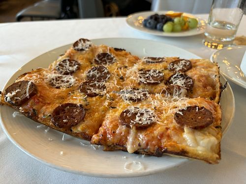 Sicilian pizza   at Crossroads Kitchen in Los Angeles