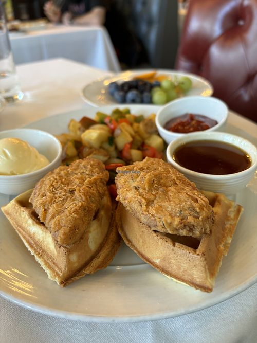 Chick’n and waffles  at Crossroads Kitchen in Los Angeles