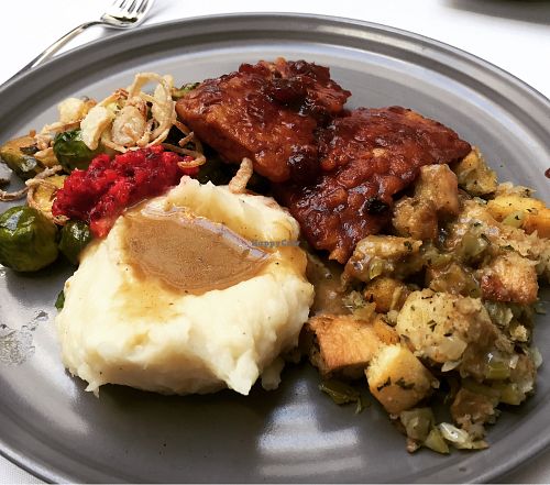 Thanksgiving platter  at Crossroads Kitchen in Los Angeles