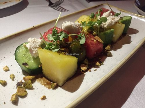 Watermelon salad at Crossroads Kitchen in Los Angeles