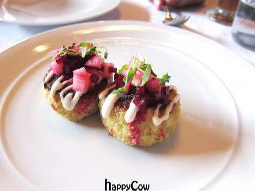 Crab cakes at Crossroads Kitchen in Los Angeles