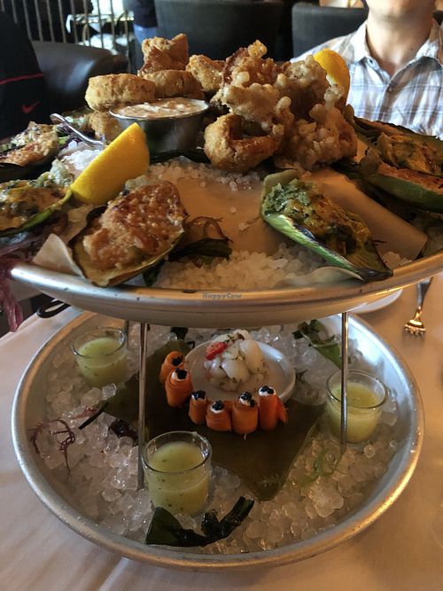 The seafood tower at Crossroads Kitchen in Los Angeles