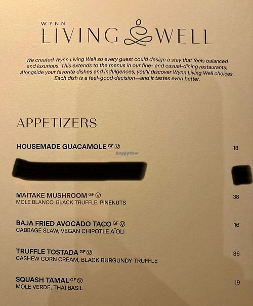 Appetizers menu   at Casa Playa in Las Vegas