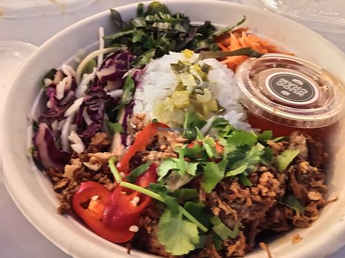 Mushroom rice box at Hop Vietnamese in Manchester