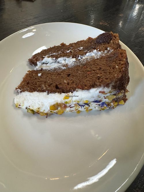 Carrot and pistachio cake at Abbotsbury Subtropical Gardens - The Tea Room in Weymouth