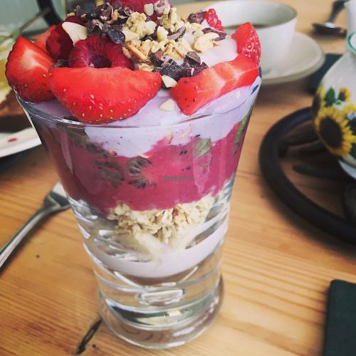 Granola parfait for breakfast at Loaf BnB in Berwick-upon-tweed