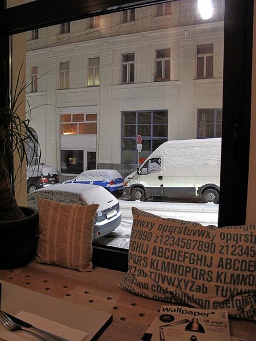 snow out of the window at Marks in Vienna