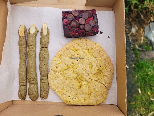 Gluten Free Witch's Fingers, Dark Chocolate Raspberry Brownie, and Lemon Sugar Cookie at Happy Sprout Kitchen in Gloucester