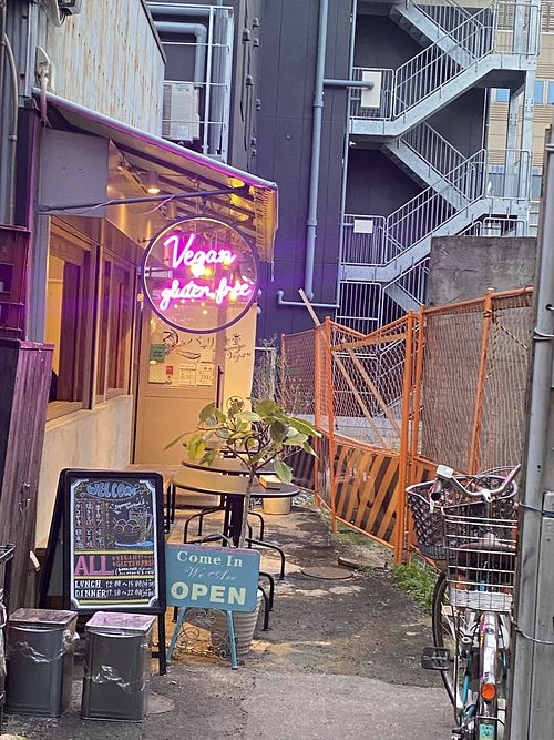 Such a cute hidden ally way!  at Shinsekai Paprika Shokudo Vegan in Osaka